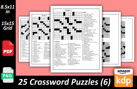 25 Crossword Puzzles 6: A Practical Guide to Creating Crossword Puzzle Books on Amazon KDP