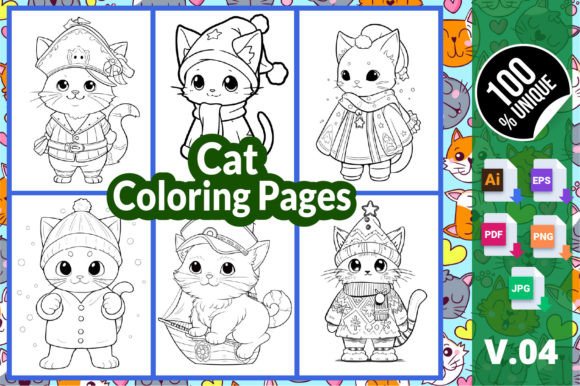 Cat Coloring Pages V.04: A Practical Resource for Creators and Hobbyists