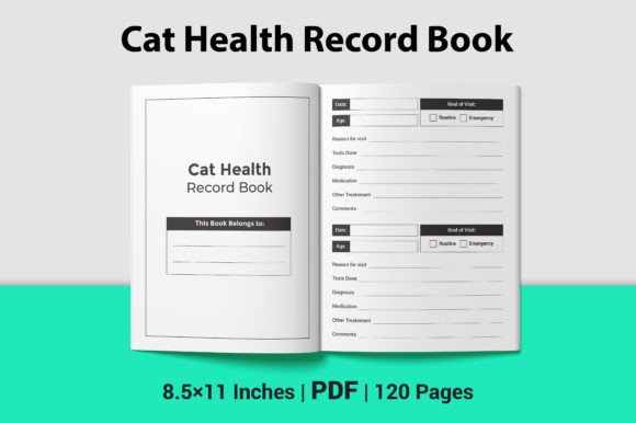 Cat Health Record Book Template for Organized Pet Care