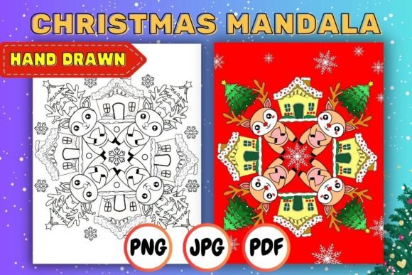 Christmas Mandala Coloring Page 11 for Designers