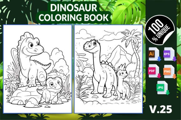 Dinosaur Coloring Book KDP Interior V25: A Practical Resource for Creators and Coloring Enthusiasts