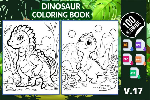 Dinosaurs in Bloom: Crafting a Bestseller with the Dinosaur Coloring Book KDP Interior V17
