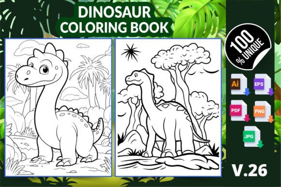 Exploring the Versatility of Dinosaur Coloring Book KDP Interior V26 for Digital Publishing