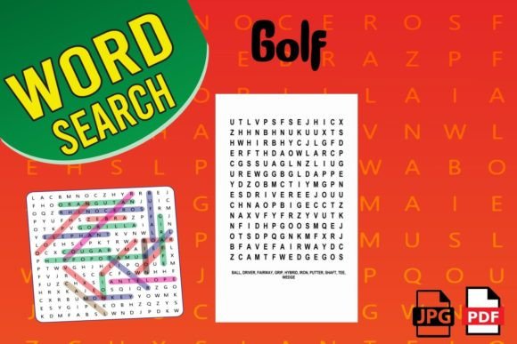 Golf Word Search Puzzles for Activity Book Publishing