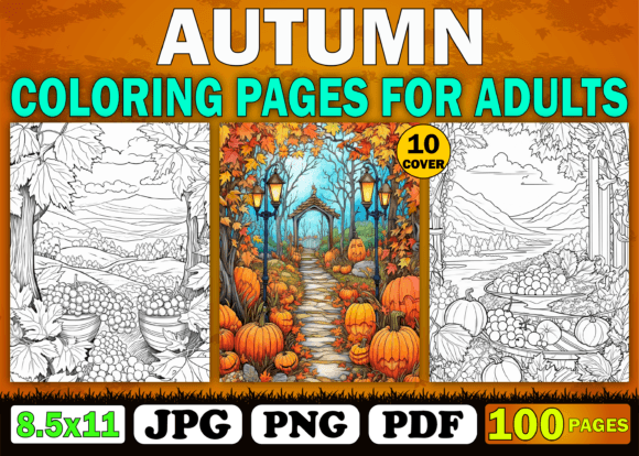 KDP Autumn Coloring Pages for Adults