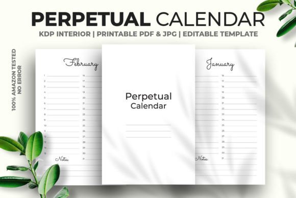 Perpetual Calendar KDP Interior for Low-Content Publishing