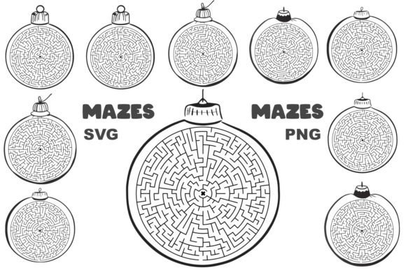 SVG Mazes in Christmas Balls Clipart: A Practical Holiday Design Resource
