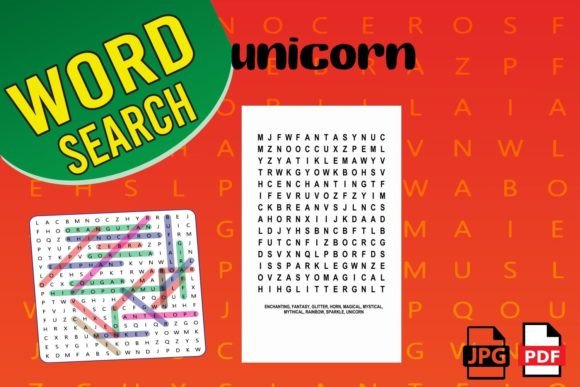 Unicorn Word Search Puzzles